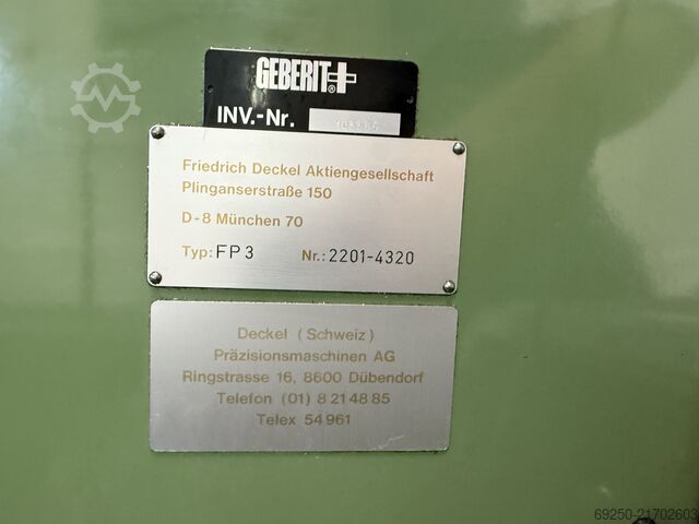Werkzeugfräse Friedrich Deckel FP3