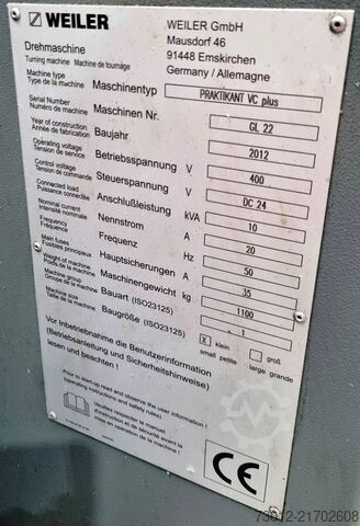 CNC-Drehmaschine WEILER Praktikant VCPlus