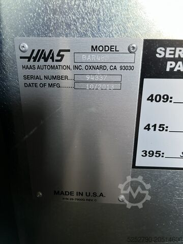 Vertical machining center HAAS Servo Bar 300 "BAR48B" Bar Loader