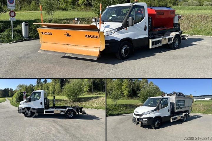 Abrollkipper Iveco 70C17 Kommunal + Schneepflug / Swiss-Vehicle