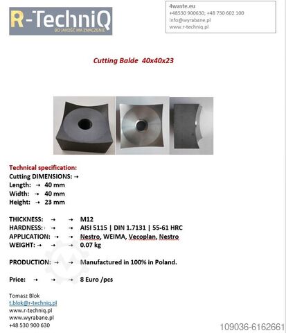 Cutting Blades set WEIMA WL6 R-techniq -  Rtools24 WEIMA