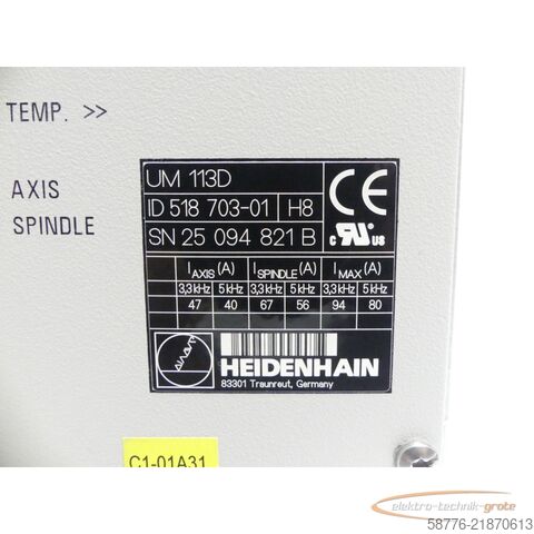 Component Heidenhain UM 113D ID 518 703-01 SN 25094821B im Austausch (Exchange)