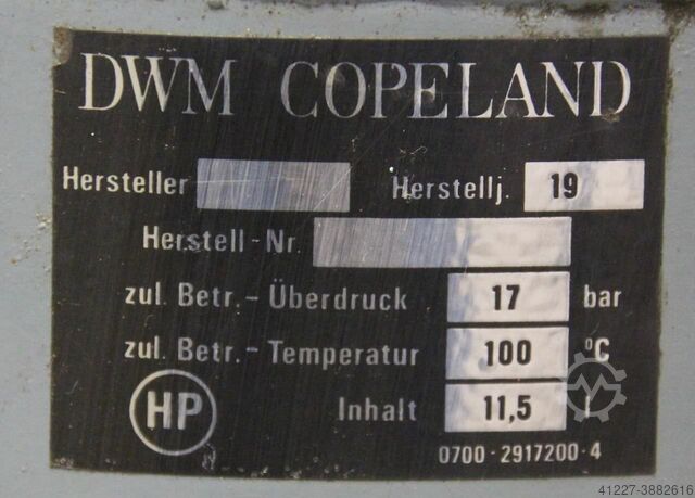 Druckluftbehälter DWM Copeland 11,5 L 17 bar