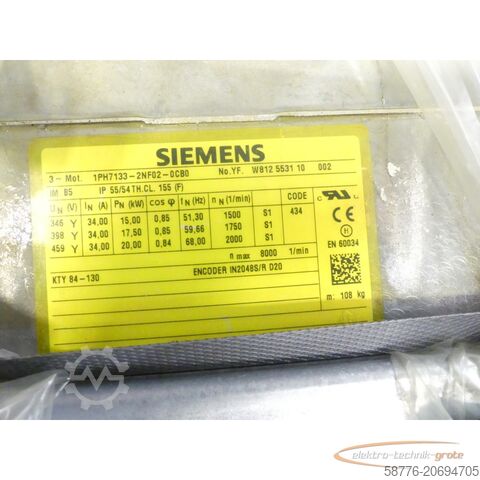 Control unit Siemens 1PH7133-2NF02-0CB0 SN YFW812553110002 + W2D210-EA10-11 -