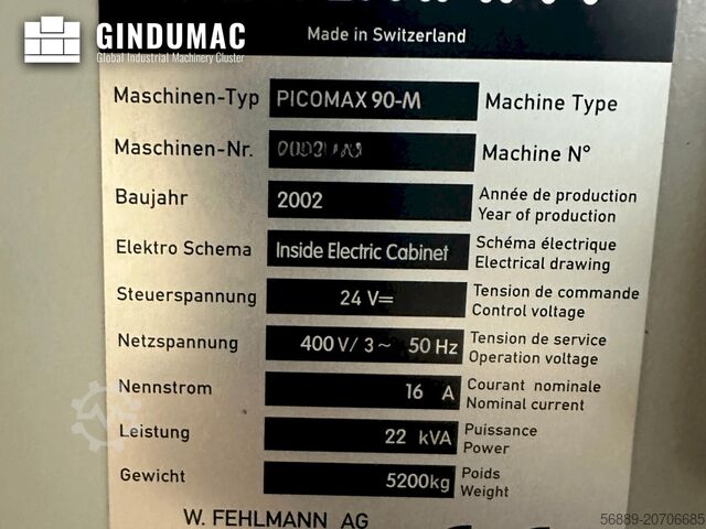 VERTIKALES BEARBEITUNGSZENTRUM FEHLMANN Picomax 90-M