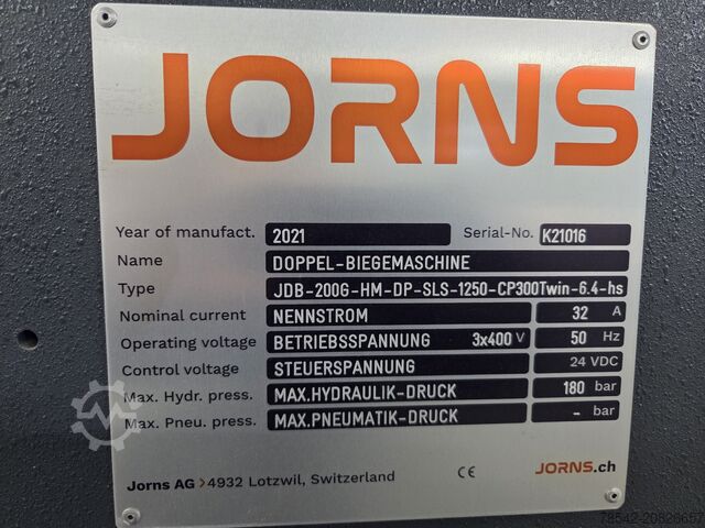 Jorns Doppel - Abkantmaschine -Schwenk Jorns JDB 200