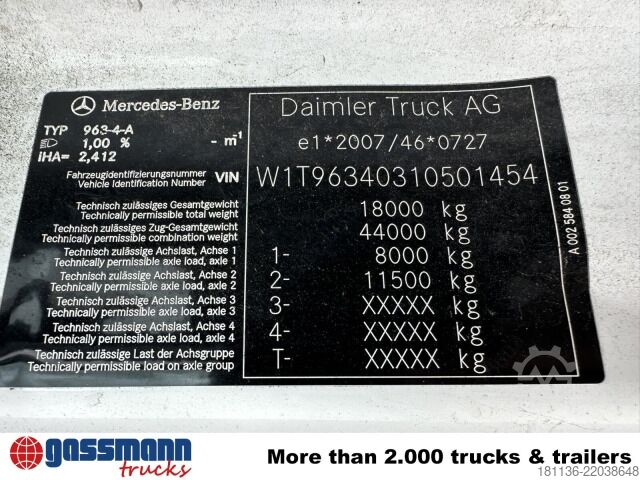 Standard tractor unit Mercedes-Benz Actros 1845 LS 4x2, Navi, Bi-Xenon, MirrorCam,