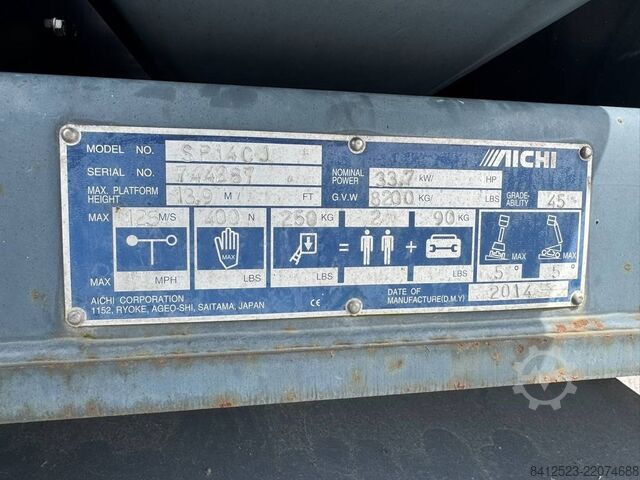 Telescopic boom lift Aichi SP14C