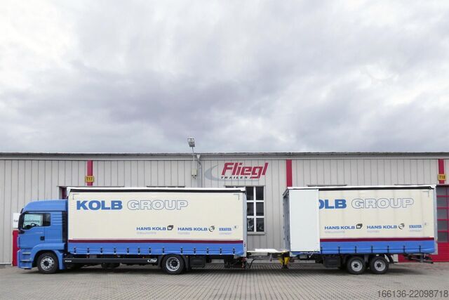 Anhänger mit Pritsche & Plane FLIEGL Tandem-Plattform-Anhänger Durchlader
