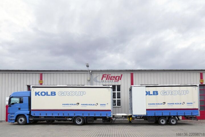 Anhänger mit Pritsche & Plane FLIEGL Tandem-Plattform-Anhänger Durchlader