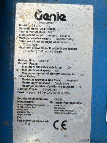 Used Genie GS4047 scissor lift (2017) with new batteries! GENIE GS4047