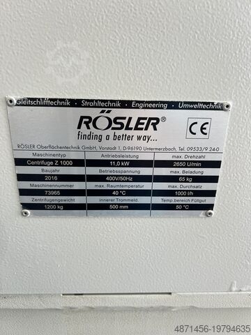 Process water treatment unit Rösler Centrifuge Z 1000
