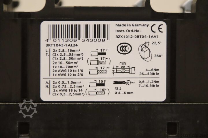 Schütz Siemens 3RT1045-1AL24  3ZX1012-0RT04-1AA1