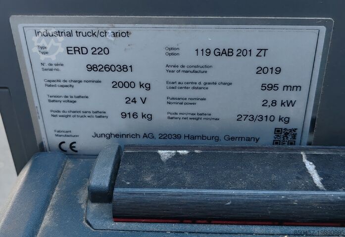 Pallet Stackers Jungheinrich ERD 220 2m/5072mh/2019y