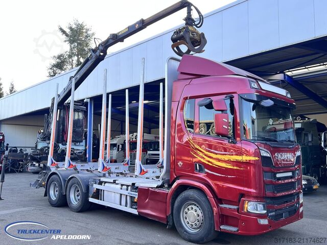 Holztransporter Scania R650 V8 NGS 6x4, Retarder, Jonsered Houtkraan