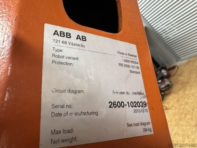  ABB Robotics IRB 2600-12/1.85 IRC5 M2004 komplett