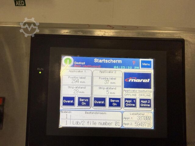 2019 Marel Top- und Bottom-Flash-Etikettierer Concept 500 Marel top and bottom Flash Labeller Concept 500