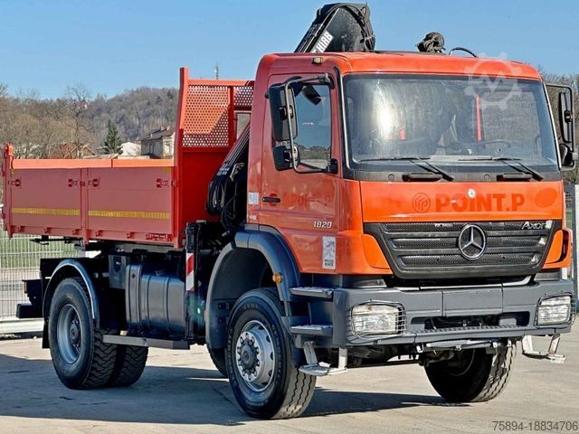 Truck mounted crane MERCEDES-BENZ AXOR 1829 * HIAB 1111 HIDUO + FUNK * TOP * 4x4