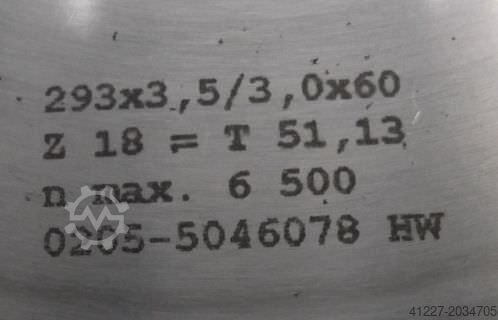 Saw blade AKE Ø 293 x 3,5/3,0 x 60