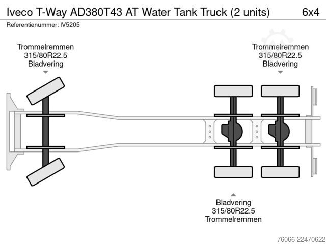 Tanker truck Iveco T-Way AD380T43 AT Water Tank Truck (2 units)