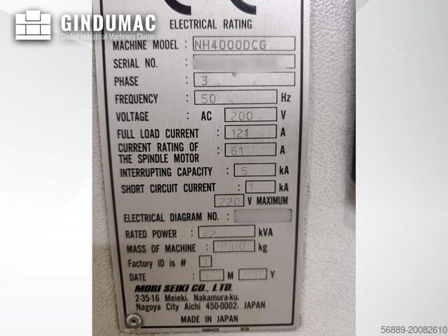 Horizontal-Bearbeitungszentrum MORI SEIKI NH 4000 DCG