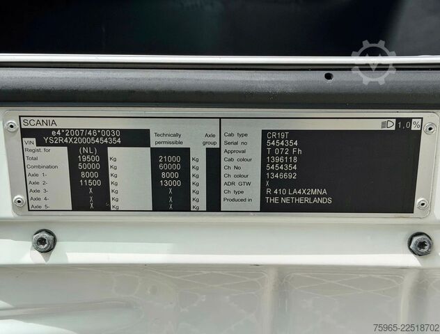 Standard tractor unit SCANIA R410 TOPLINE RETARDER 2x TANKS ONLY 665.000 KM F