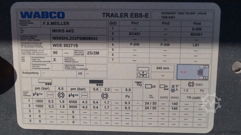 Tipper semitrailer MEILLER MHKS 44/2 N
