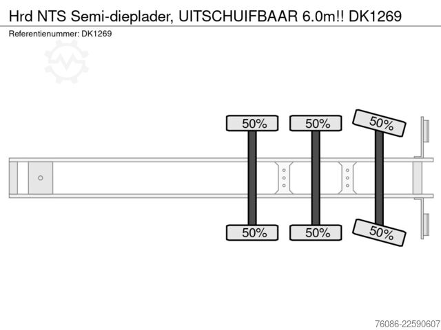 Tieflader Hrd NTS Semi-dieplader, UITSCHUIFBAAR 6.0m!!
