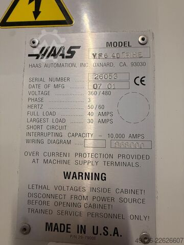 Vertikales Bearbeitungszentrum HAAS VF 6 40 TRHE