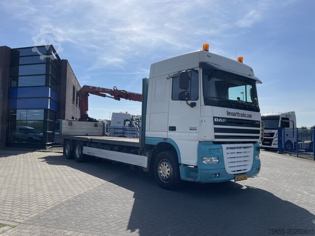 Flatbed DAF XF105.410 Platform / HMF 2220 Crane + Remote / ...