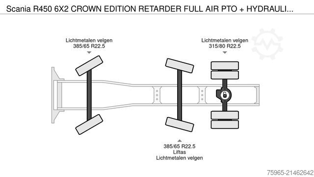 Standard tractor unit SCANIA R450 6X2 CROWN EDITION RETARDER FULL AIR PTO + H