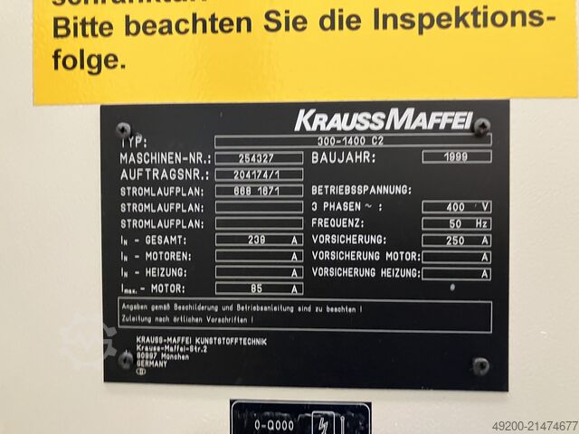 Spritzgießmaschine KraussMaffei 300-1400 C2