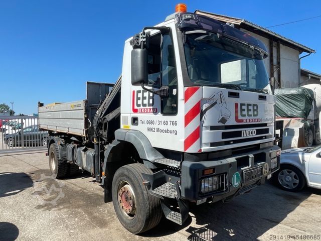 Kipper LKW IVECO Euro Trakker 190 E 35 W 4x4 Kran Kipper Bj 2003