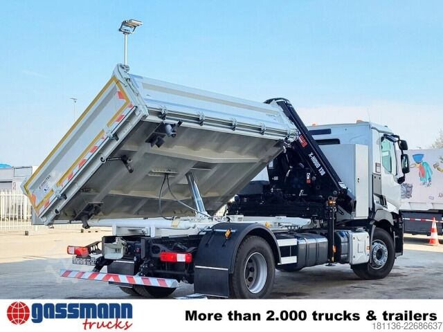 Tipper truck Renault C 430 4x2, Kran Hiab X-HiDuo 138 ES-3, Funk