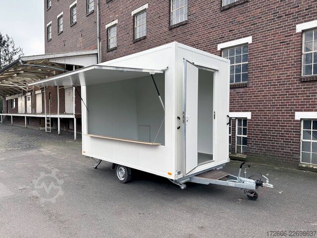 Verkaufsanhänger Andere VK 15352023 | WEISS | GASTÜR 350X200X230CM 1500KG VERKAUFSANHÄNGER