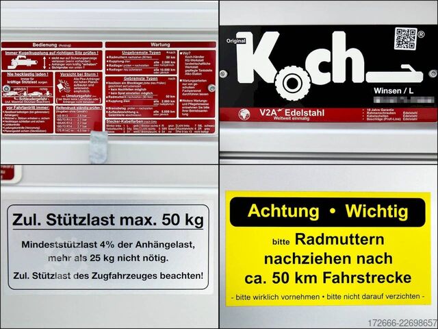 Kastenanhänger Koch-Anhänger U2 205X105X45CM 750KG TIEFLADER
