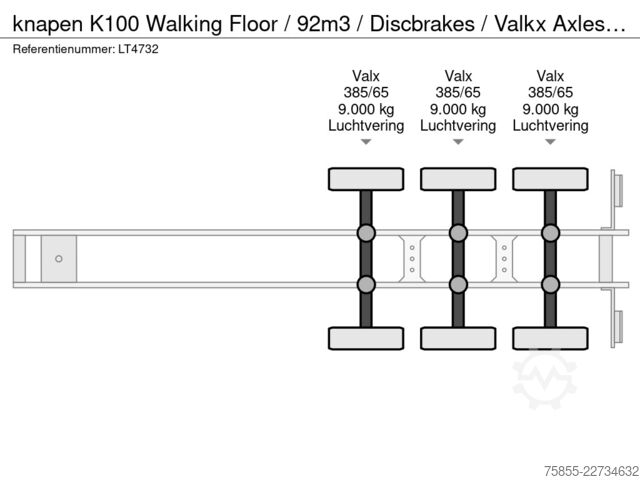 Schubboden knapen K100 Walking Floor / 92m3 / Discbrakes / Valkx ...