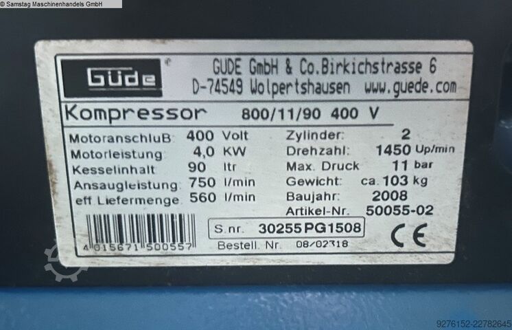 Kompressor GÜDE 800/11/90 400 V