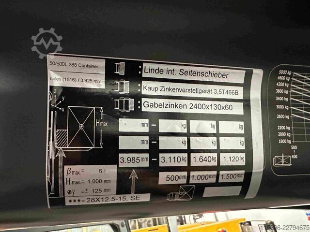 Elektro 4 Rad-Stapler Linde E 50 HL-01 - CONTAINER - TRIPLEX !!