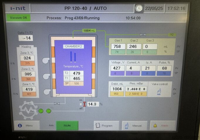 Hot Wall Tandem Plasma Nitriding Furnace Plateg PP120/40