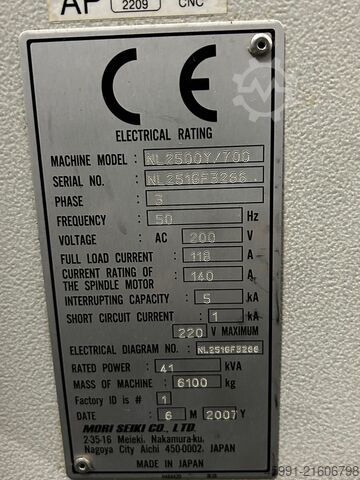 CNC lathe Mori Seiki NL2500Y/700
