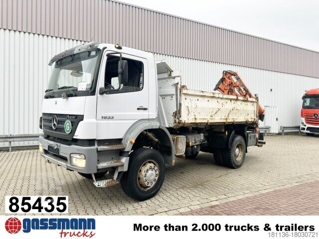 Kipper LKW Mercedes-Benz Axor 1833 AK 4x4 mit Heckkran Atlas 105.2-A2L