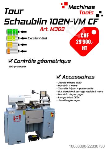 Leit-/Zugspindeldrehmaschine Schaublin 102 N-VM-CF