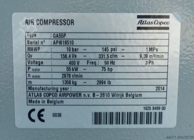 Schraubenkompressor GA55+ Atlas Copco GA55+