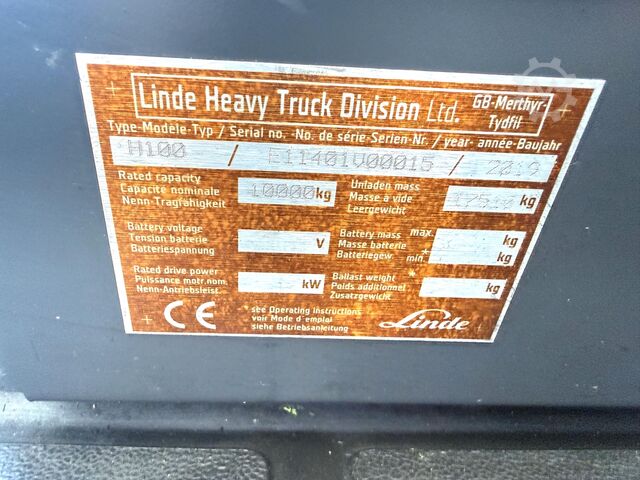 UVV 08/27, 3rd and 4th valve, diesel, 3,410 operating hours Linde H 100D
