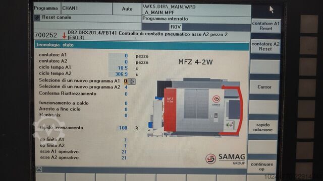 Horizontal twin-spindle machining center Samag MFZ 4-2W