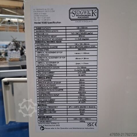 Einseitiger Zapfenfräser Sedgwick TESH