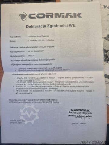 Hammermühle mit Mahlgutabzug CORMAK HMC-4