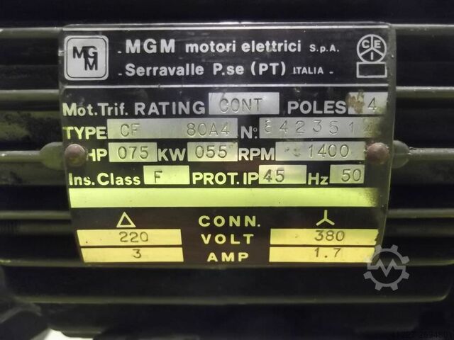 Gear motor 0.55 kW 93 rpm MGM CF80A4