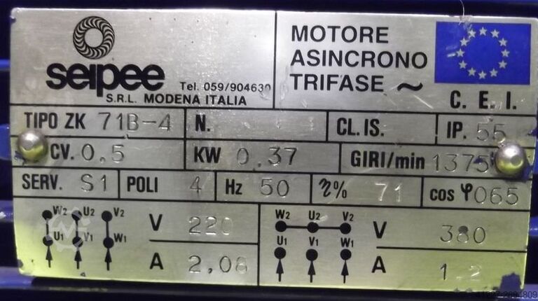 Getriebemotor 0,37 kW 14 U/min Seipee ZK71B-4
